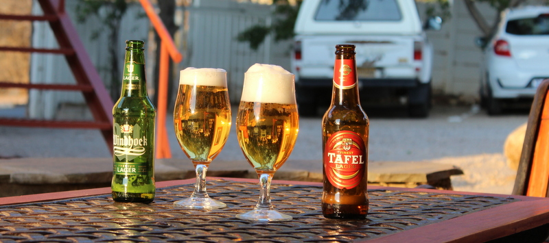 Sundowner with a fresh Namibian Beer